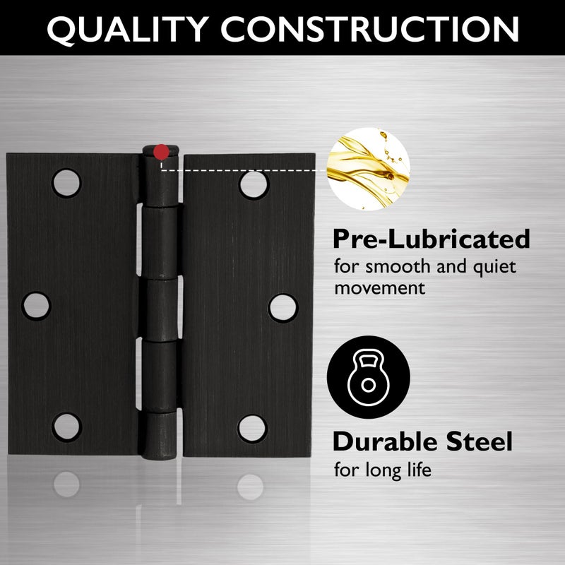 Design House 181495 3.5 x 3.5 Square Corner Hinge, Oil Rubbed Bronze, 3 Count (Pack of 1) - Image 4